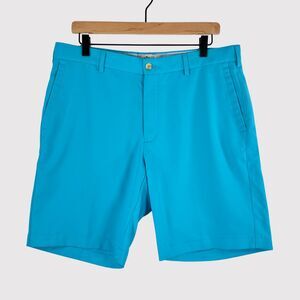 Peter Millar Mens Shorts Blue Crown Sport Chino Performance Stretch Golf Size 34